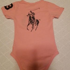 👶Polo by Ralph Lauren Pink baby Onesie (Size 8/9)